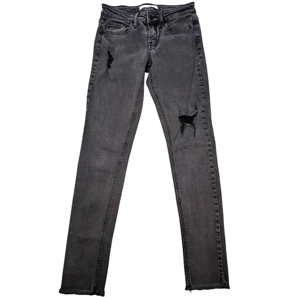 Daytrip Black Lynx Ankle Skinny Distressed Denim Jeans Womens 25